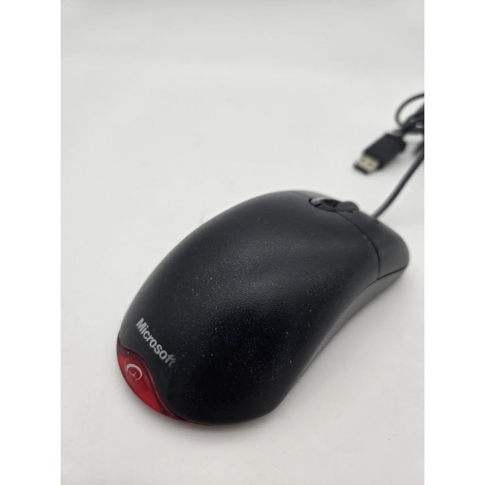 Genuine Microsoft Wheel‎ Mouse Optical 1.1A Model X802382 Black USB Mouse Works